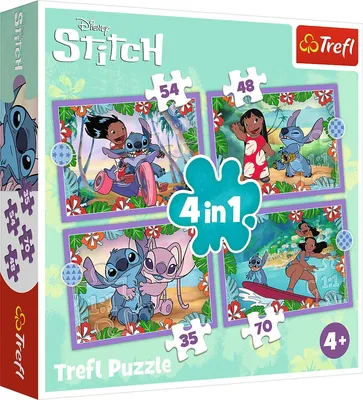 Obrázok produktu pre Trefl Disney Stitch 4in1 Puzzel 35-70 Stukjes