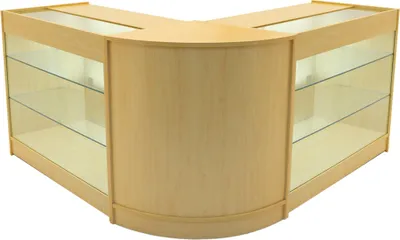 Immagine prodotto di Set di banconi espositivi LED Helios modello CM60 + K1200 (2 pezzi) – Acero
