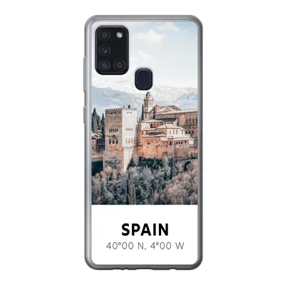 Produktbild von MuchoWow® Handyhülle Schutzhülle Hülle für Samsung Galaxy A21s Spanien - Schloss - Vintage - Sommer Silikon Softcase Handy Hülle - Hartschale