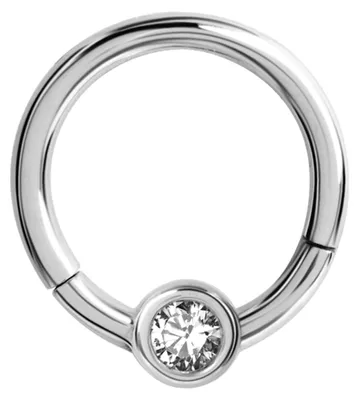 Produktbild von Wildcat Piercingringe - Crystal Clicker aus Chirurgenstahl 316L, Körperstelle: Ohr, Nase, Lippe, Bauchnabel, Durchmesser: 8,0mm| Kugel: 3,0mm, Silber-Kristallklar