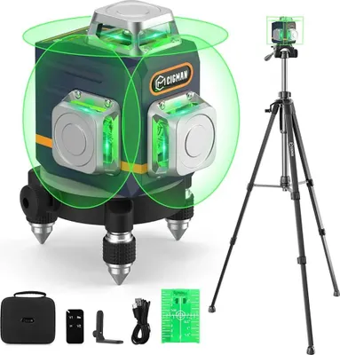 Zdjęcie produktu dla Samopoziomujący niwelator laserowy, linie 3x360°, pilot zdalnego sterowania, akumulator 4000 mAh, CIGMAN CM-701T
