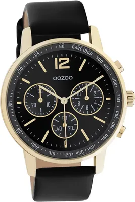 Produktbild von Oozoo Leder Damen Uhr Analog Quarzuhr Armband schwarz Timepieces D2UOC10841