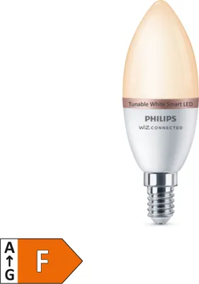 Obrázek produktu pro e14 kerze led birne 4,9w 2.700k-6.500k 470lm wifi philips wiz