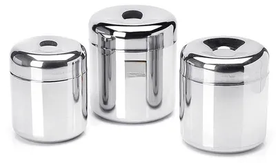 Edelstahl Vorratsdosen-Set, 3 Stück, 320-650 ml, Silber
