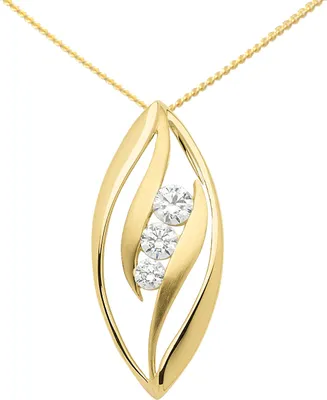 Produktbild von Anhänger aus Gold mit Zirkonia Steinen 333 Gold  Kette 50 cm