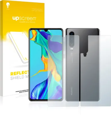 Produktbild von upscreen Schutzfolie für Huawei P30 (Vorder + Rückseite) Folie Matt Entspiegelt Anti-Reflex