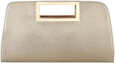 Imagen del producto de Mochila vegana dorada con un elegante clip para el hombro, ideal para bodas, fiestas y actividades al aire libre