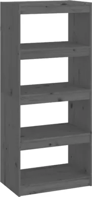 Produktbild von vidaXL Bücherregal/Raumteiler Grau 60x30x135,5 cm Massivholz Kiefer