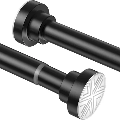 Immagine prodotto di Sbarra telescopica per tenda da doccia, da montare senza fori, lunghezza regolabile da 135 a 200 cm, colore nero, diametro 25 mm