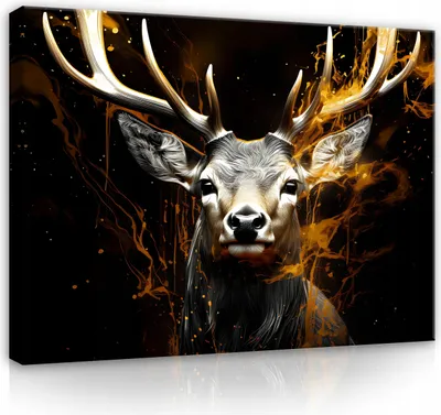 Zdjęcie produktu dla Canvas Obrazy Abstrakcyjne Zwierzęta Jelenie 100x70 cm XXL Nowoczesny Obraz na Płótnie Canvas Obraz na Płótnie Fototapeta Salon Sypialnia