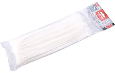 Obrázek produktu pro Pásky stahovací na kabely EXTRA, bílé, 280x4,6mm, 100ks, nylon PA66