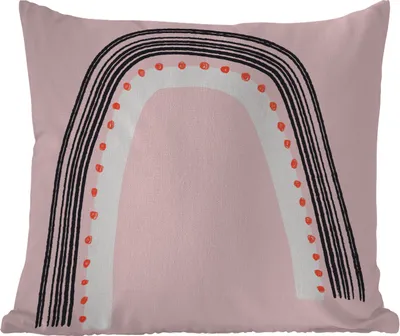Produktbild von MuchoWow® Outdoor Kissen - Regenbogen - Minimalismus - Rosa - 40x40 cm - Wetterfest - Lounge Kissen - Kopfkissen - Interieur - Polster mit Bild