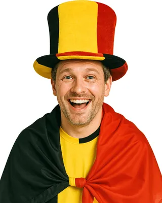 Produktbild von Fan-Hut Zylinder Accessoire Belgien Fanartikel rot-gelb-schwarz - Einheitsgröße