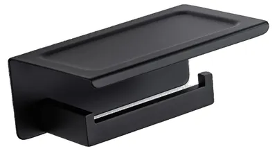 Obrázek produktu pro Držák na toaletní papír, nerezová ocel, design pro montáž na zeď, ZJP-černý