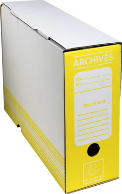 Produktbild von Exacompta 50x Ablagebox aus Wellpappe Rücken 100mm, DIN A4 - Gelb - 261006H