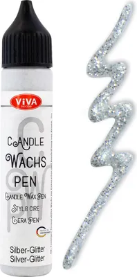 Produktbild von ViVA DECOR Candle Wachs Pen 28 ml silber-glitter