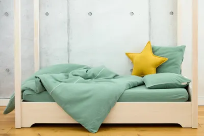 Produktbild von KraftKids Bettwäscheset Doppelkrepp Grün Jade Kissen: 80 x 80 cm, Decke: 140 x 200 cm