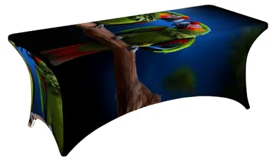 Produktbild von Stretch-Elasthan Tischdecke für rechteckige Tische, dekorativ für Innen- und Außenbereich, waschbar, geeignet für Veranstaltungen, Hochzeiten und Partys