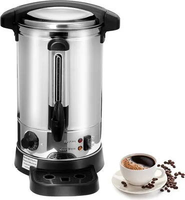 Immagine prodotto di Jopassy bollitore per vin brulè 8 litri in acciaio inox con rubinetto - distributore di bevande calde bollitore per vin brulè bollitore per vin brulè pentola per vin brulè elettrico