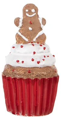Immagine prodotto di Clayre & Eef Decorazione natalizia a forma di cupcake Ø 5x8 cm Rossa in plastica