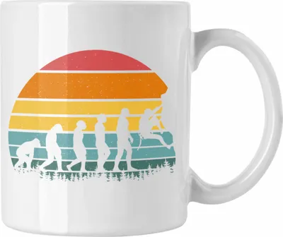 Produktbild von Trendation - Klettern Bergsteigen Geschenk Tasse Boulder Geschenkidee Berge Evolution (Weiß)