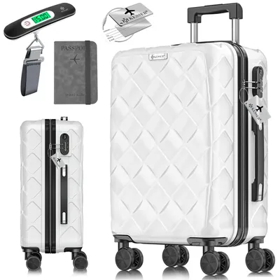 Image de Valise de voyage KESSER® en ABS, coque rigide, roulettes à 360°, avec serrure à combinaison et balance pour valises
