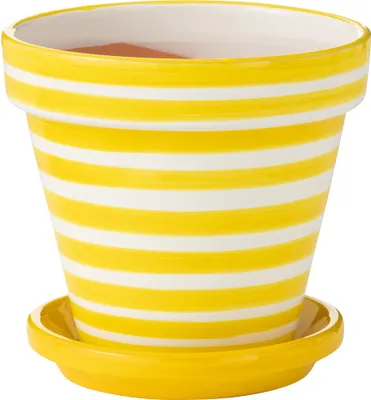 Immagine prodotto di J-Line J-Line Granada Stripes - Vetroceramica - Giallo - Medio - Ø 27 Cm