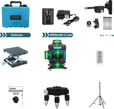 Image de Niveau laser vert, mesure 16 lignes, batterie rechargeable, KL4D-03G 16m