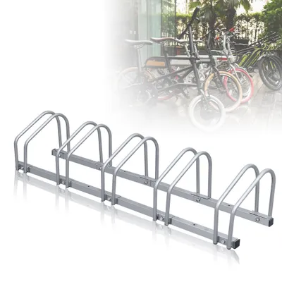 Obrázok produktu pre Stojan na 5 bicyklov, viacnásobný stojan, kov, 130x32x26cm
