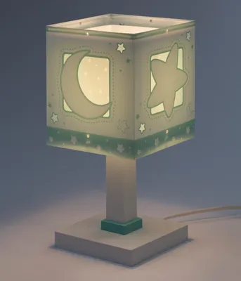 Immagine prodotto di Lampada da comodino per bambini Moonlight luna e stelle verde