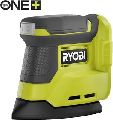 A Ryobi 18V ONE+ cordless delta sander is shown against a white background.