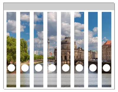 Produktbild von Wallario Ordnerrücken Sticker, selbstklebend für schmale Ordner, 8 Stück, Motiv Blick auf Berlin