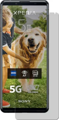 A smartphone screen displaying a picture of a child and a dog, with various camera feature icons and text overlays.