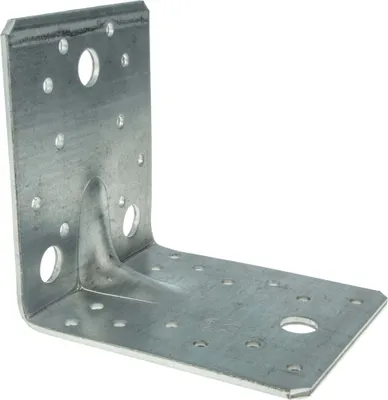 Produktbild von MASTERPROOF PROFESSIONAL Lochplattenwinkel Winkelverbinder 105 x 105 x 90 mm x 3,0 mm, feuerverzinkt