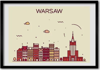 Produktbild von Bild - Bilderrahmen - 100 cm x 70 cm - MDF - Rahmen - Foto - Wandkunst Warschau, Polen