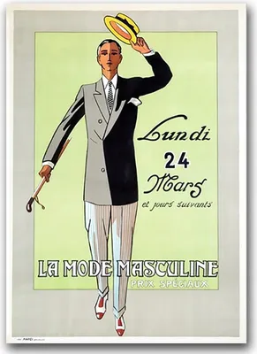 Produktbild von Poster im Vintage-Stil Poster für Männermode A2