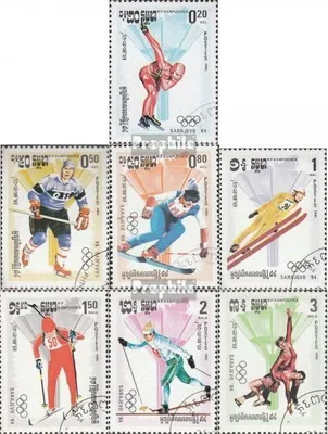 Produktbild von Briefmarken Kambodscha 1984 Mi 538-544 (kompl.Ausg.) gestempelt Olympische Winterspiele 84