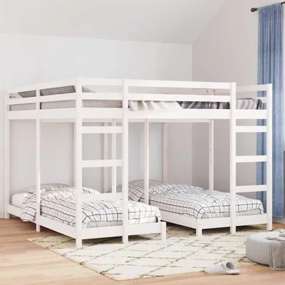 Immagine prodotto di Maison Exclusive - Letto a castello triplo bianco 200 x 200 cm