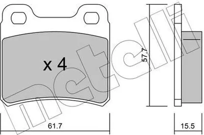 Produktbild von METELLI Bremsbeläge Satz Hinten Bremsklötze für OPEL Astra F CC (T92) 22-0141-0