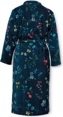 Produktbild von Pip Studio Bademantel Les Fleurs Farbe Dunkelblau, Größe XXL