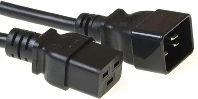 Zdjęcie produktu dla Kabel zasilający ACT Netsnoer, typ C19 - C20, czarny, 3 metry