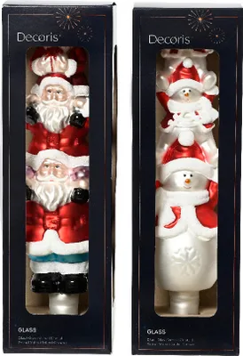 Produktbild von Christbaumspitze Glas 31cm 1 Stück sortiert - rot / weiß