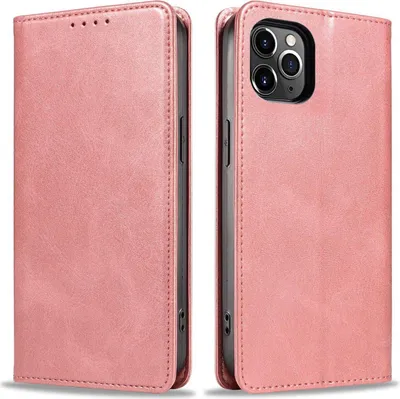 Produktbild von Handyhülle für Apple iPhone 11 Pro Max Kunstleder Flip Cover Hülle Handytasche Case Kartenfach Farbe: Rosa