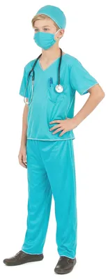 Produktbild von Chirurgen-Kostüm für Kinder blau - 110-122 (4-6 Jahre)