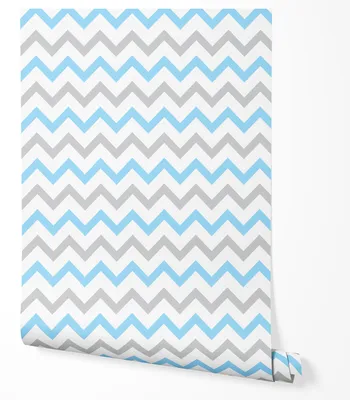 Produktbild von Vliestapete Chevron Zickzack Wohnzimmer 2x2,5 Variante 0366 Grau-Weiß-Blau