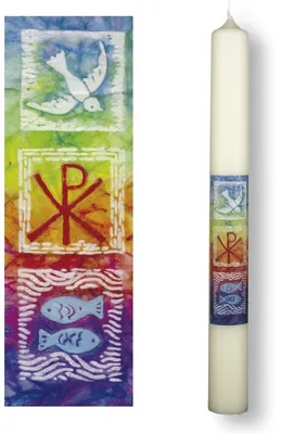 Produktbild von Taufkerze Taube PX Fische 40 cm