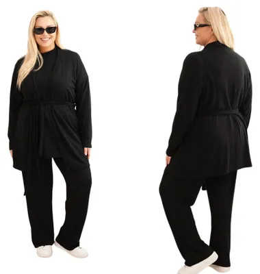Immagine prodotto di Set da donna taglie forti, 3 pezzi, nero