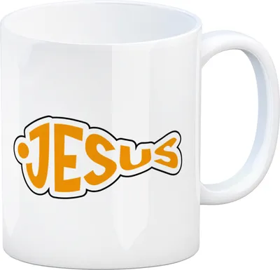 Produktbild von Jesus-Fisch Kaffeebecher für Gläubige
