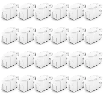 Produktbild von deleyCON CAT6 Keystone Jack Modul RJ45 1 Gbit/s, 24 Stück - Weiß