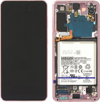 Produktbild von Samsung Galaxy S21 LCD-Display mit Originalakku - Phantom Pink